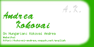 andrea kokovai business card